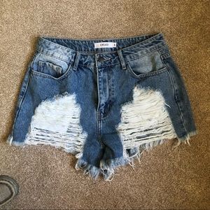 Distressed shorts